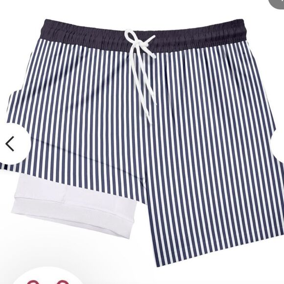 Klatie Light Blue Stripe (Lined Workout Shorts) XXL NWT and in packaging - Picture 1 of 7